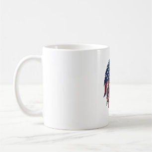 Patriotic Eagle Flag Vector Design for White Shirt Coffee Mug