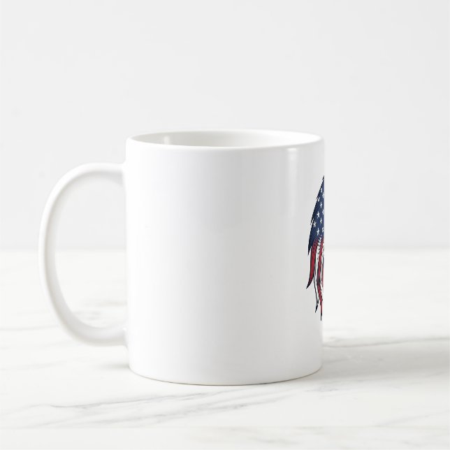 Patriotic Eagle Flag Vector Design for White Shirt Coffee Mug (Left)