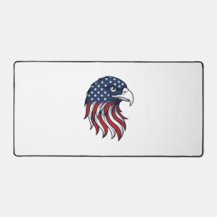 Patriotic Eagle Flag Vector Design for White Shirt Desk Mat
