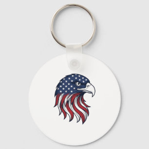Patriotic Eagle Flag Vector Design for White Shirt Key Ring