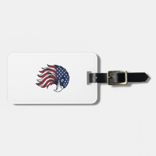 Patriotic Eagle Flag Vector Design for White Shirt Luggage Tag