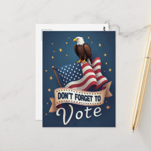 Patriotic Eagle Flag Vote Postcard
