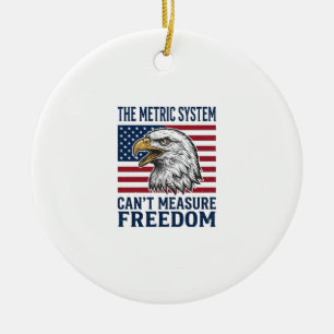 Patriotic Eagle Freedom Quote Vintage Vector Shirt Ceramic Ornament
