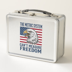Patriotic Eagle Freedom Quote Vintage Vector Shirt Metal Lunch Box
