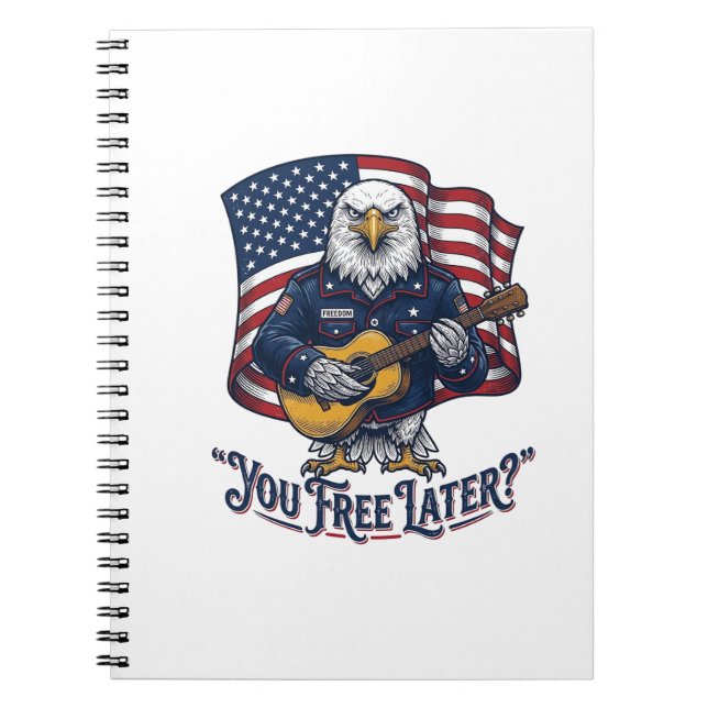Patriotic Eagle Guitar Vintage Notebook (Front)