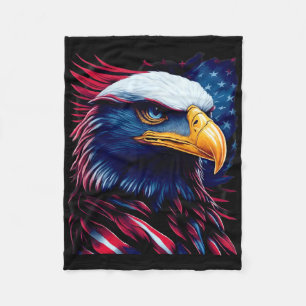 Patriotic Eagle Head - 4th Of July Independence Da Fleece Blanket