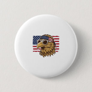 Patriotic Eagle Head Vintage Engraving Graphic_1 6 Cm Round Badge
