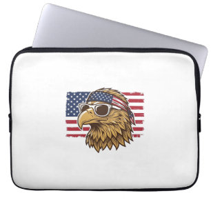 Patriotic Eagle Head Vintage Engraving Graphic_1 Laptop Sleeve