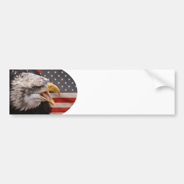 Patriotic Eagle Image Bumper Sticker (Front)