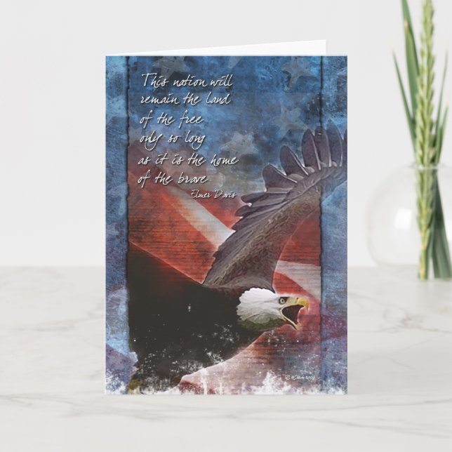 Patriotic Eagle in Flight Greeting Card (Front)