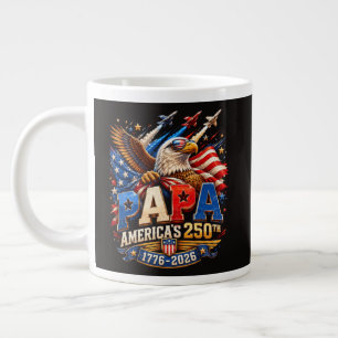 Patriotic Eagle Jets America 250th Large Coffee Mug