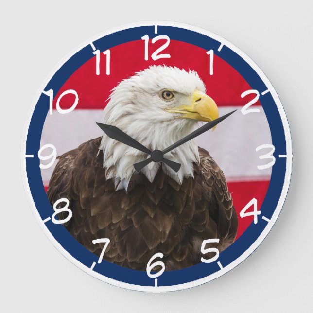 Patriotic Eagle Large Clock (Front)