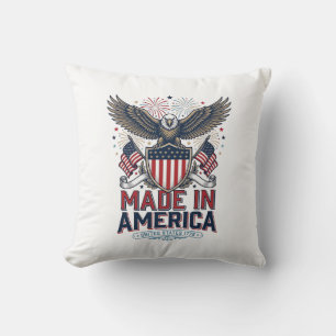 Patriotic Eagle Made in America 4th of July Shirt_ Cushion