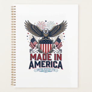 Patriotic Eagle Made in America 4th of July Shirt_ Planner