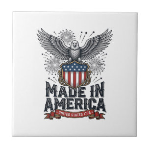 Patriotic Eagle Made in America Vintage Ceramic Tile