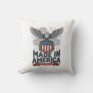 Patriotic Eagle Made in America Vintage Cushion