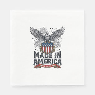 Patriotic Eagle Made in America Vintage Napkin