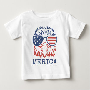 Patriotic Eagle Merica 4th of July American Flag T Baby T-Shirt