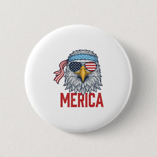 Patriotic Eagle Merica Vintage Engraving Shirt Des 6 Cm Round Badge