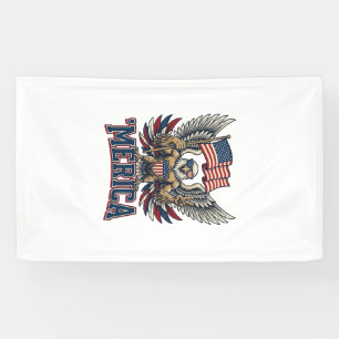 Patriotic Eagle Merica Vintage Vector Shirt Design Banner