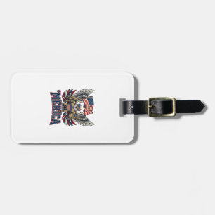 Patriotic Eagle Merica Vintage Vector Shirt Design Luggage Tag