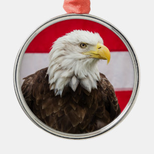 Patriotic Eagle Metal Ornament