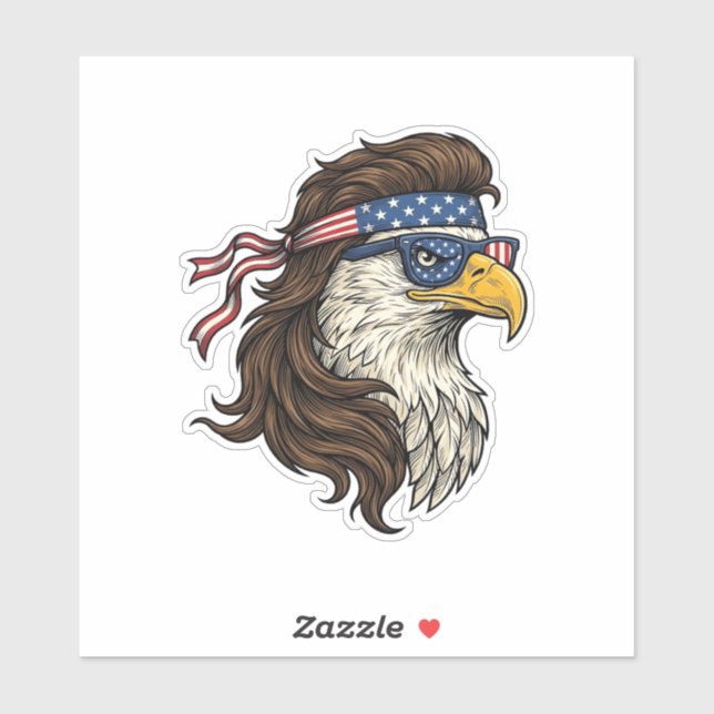 Patriotic Eagle Mullet Vintage Engraving Vector De (Sheet)