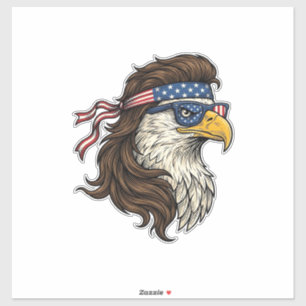 Patriotic Eagle Mullet Vintage Engraving Vector De