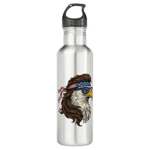 Patriotic Eagle Mullet Vintage Engraving Vector De 710 Ml Water Bottle