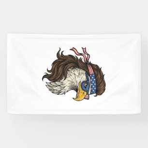 Patriotic Eagle Mullet Vintage Engraving Vector De Banner