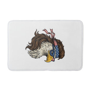 Patriotic Eagle Mullet Vintage Engraving Vector De Bath Mat