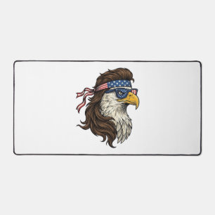 Patriotic Eagle Mullet Vintage Engraving Vector De Desk Mat