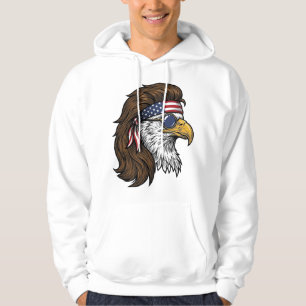 Patriotic Eagle Mullet Vintage Engraving Vector De Hoodie