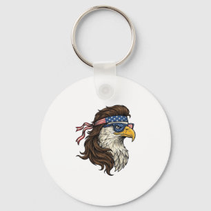 Patriotic Eagle Mullet Vintage Engraving Vector De Key Ring
