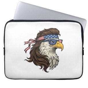 Patriotic Eagle Mullet Vintage Engraving Vector De Laptop Sleeve