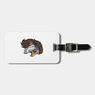 Patriotic Eagle Mullet Vintage Engraving Vector De Luggage Tag