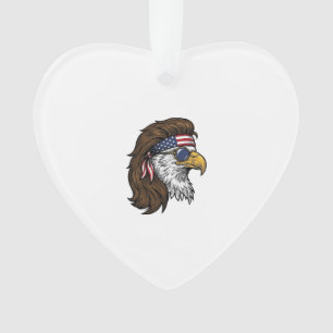 Patriotic Eagle Mullet Vintage Engraving Vector De Ornament