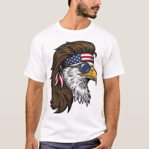 Patriotic Eagle Mullet Vintage Engraving Vector De T-Shirt
