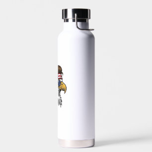 Patriotic Eagle Mullet Vintage Engraving Vector De Water Bottle