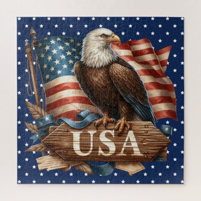 Patriotic Eagle Puzzle (Vertical)