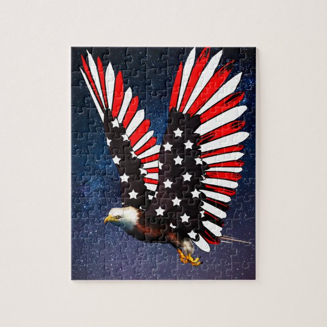 Patriotic Eagle Puzzle – American Flag Wings on St (Vertical)