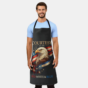 Patriotic Eagle Red White and Blue Vintage Apron