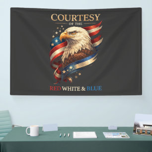 Patriotic Eagle Red White and Blue Vintage Banner