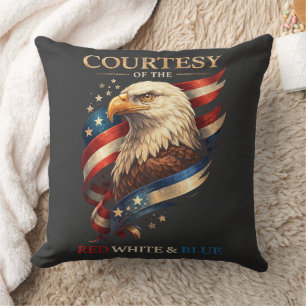 Patriotic Eagle Red White and Blue Vintage  Cushion