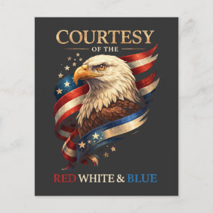 Patriotic Eagle Red White and Blue Vintage Flyer