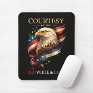 Patriotic Eagle Red White and Blue Vintage Mouse Pad