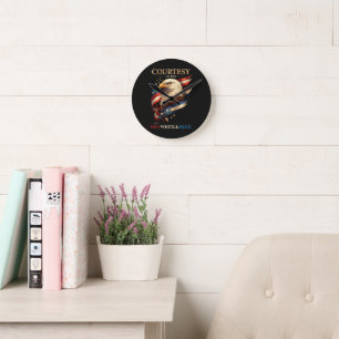 Patriotic Eagle Red White and Blue Vintage Round Clock