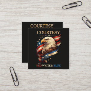 Patriotic Eagle Red White and Blue Vintage Square Business Card