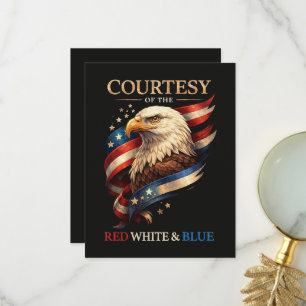 Patriotic Eagle Red White and Blue Vintage Thank You Card