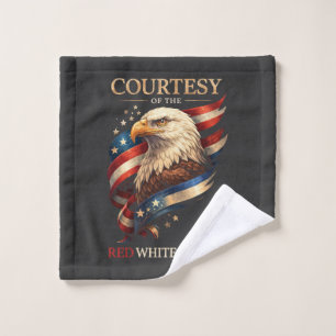 Patriotic Eagle Red White and Blue Vintage Wash Cloth